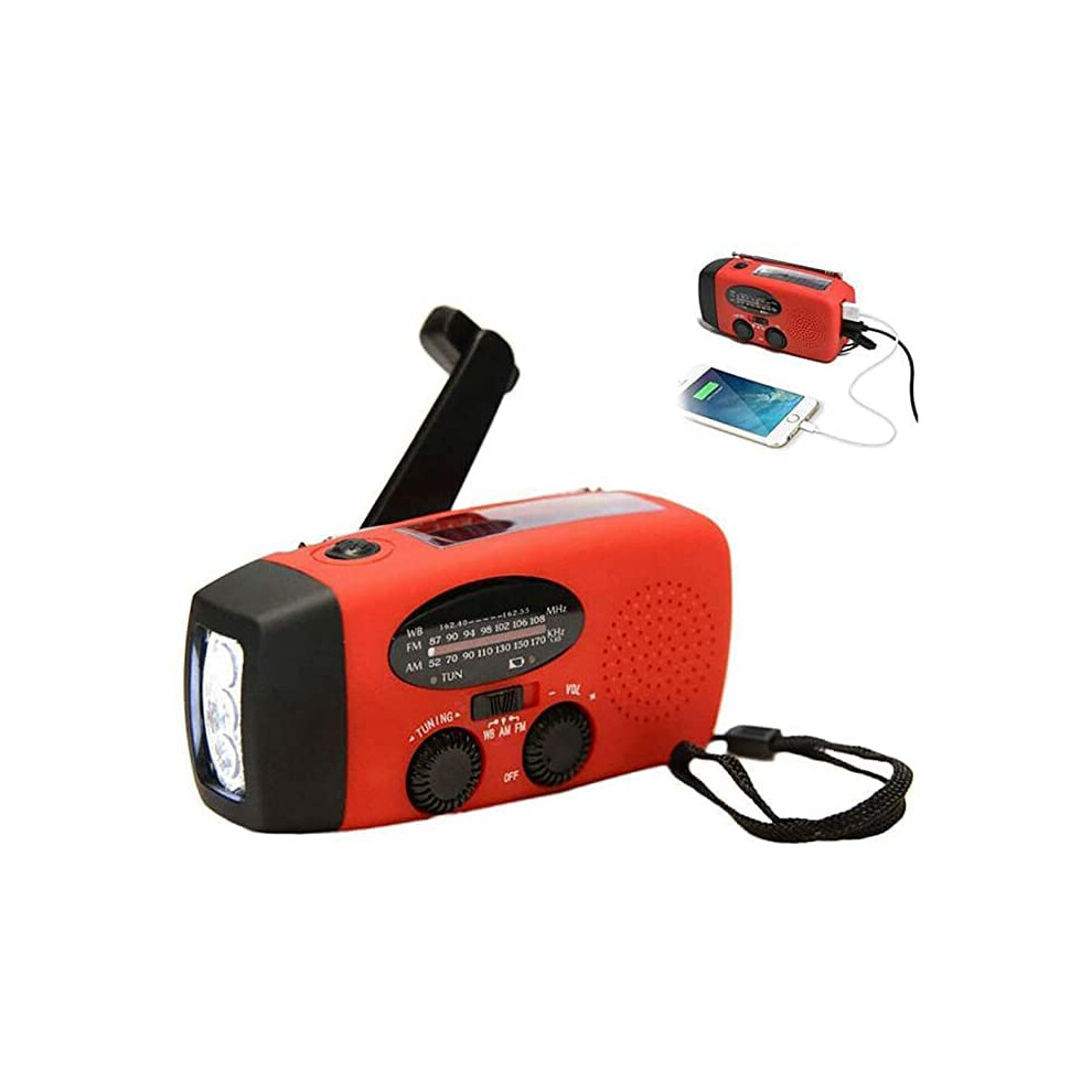 2000Mah Crank Solar Radio Dynamo Fm Am Sw Receiver Wind Up Radio With Mobile Phone Charger And Flashlight Red 9354506004491