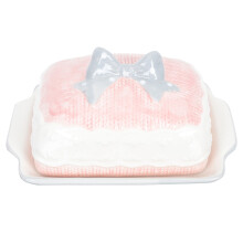 Pink Ceramic Butter Dish for Home Covered Butter Storage Case