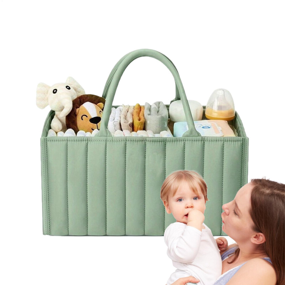 Diaper Caddy Organizer Felt Baby Caddy Portable Foldable With Handle Waterproof Storage For Nursery Bedside Bathroom Desk