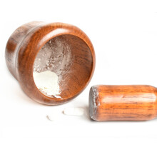 holzküchenmörser mit stößel, knoblauchpürierer, mörser set aus holz