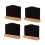4pcs arched double sided wooden chalkboard stand light brown 1