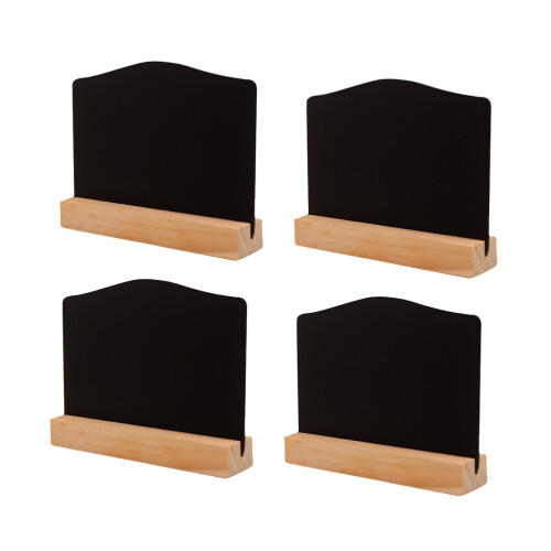 4pcs arched double sided wooden chalkboard stand light brown