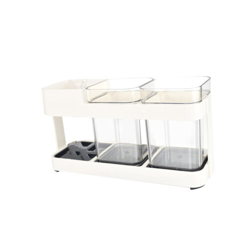 Plastic Washing Set With Tooth Cup Brush Paste Rack Gargle Cup Double