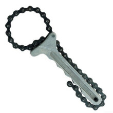 Steel Chain Filter Wrench For Oil Filter Removal 3/8-Inch To 4-1/4-Inch OD Aluminum Handle Extended Use