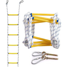 Rope Ladder Fire Ladder Rapid Deployment 10m Fire Retardant Reusable With Hook And Gloves Easy Storage