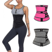 (3XL, Black) Waist Trimmer Belt Women Sauna Suit Sweat Wrap Trainer Slimming Cincher Body Shaper