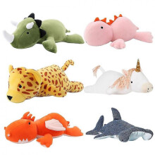 (60CM, Orange leopard) Dinosaur Weighted Plush Toy Dinosaur Weighted Plush Throw Pillow Soft Lumbar Back Cushion Cute Pillows