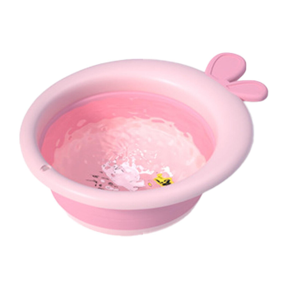 Foldable Basin Cartoon Wash Basin For Kids And Babies Baby Bath Sink Pink