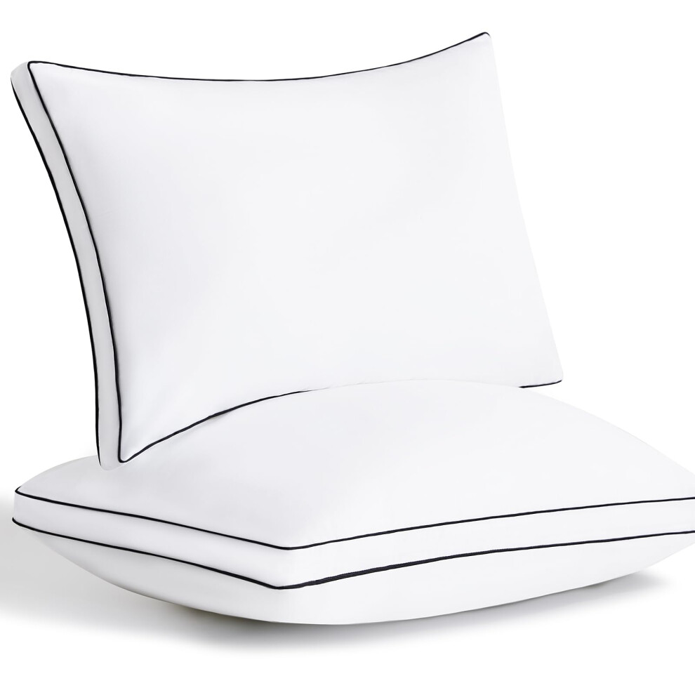 CozyLux Pillows Queen Size Set of 2 Soft and Supportive 3D Down Alternative Bed Pillows for Sleeping 2 Pack Luxury Hotel Quality Gusseted Bedding Pi