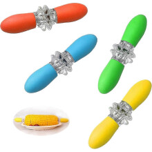Pcs Stainless Steel Corn Skewers BBQ Grill Sticks for Home Cooking, BBQs and Picnics (Orange, Yellow, Blue, Green)