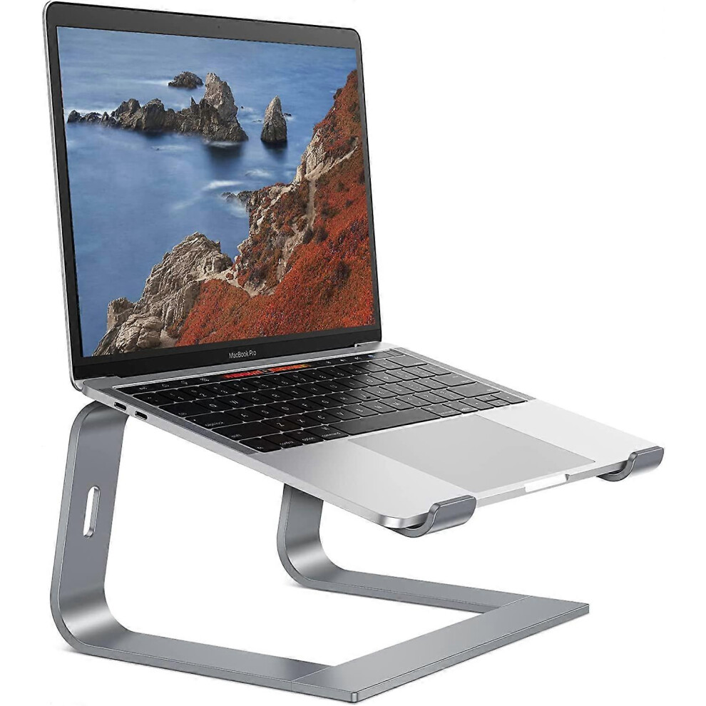 Kikidex (As Show, One Size) Laptop Stand For Desk, Detachable Laptop Riser, Aluminum Laptop Holder, Compatible With Macbook Air/Pro, Dell, Hp, And All Laptop Grey