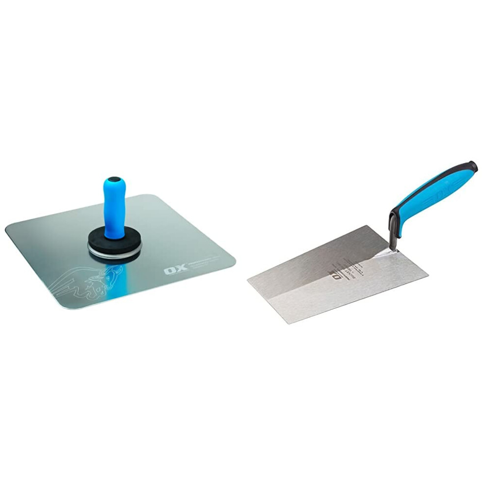 OX Speedskim Semi Flexible Plastering Rule - ST 900mm & OX Pro Stainless Steel Plasterers Trowel - 127 X 356mm