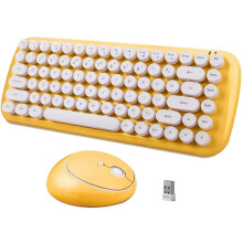 (As show, One size) Wireless Keyboard Mouse Combo, Keyboard And Mouse For Girl And Child, 84 Keys And Optical Wireless Gaming Mouse With 3 Adjustable Dpi, Compatible With