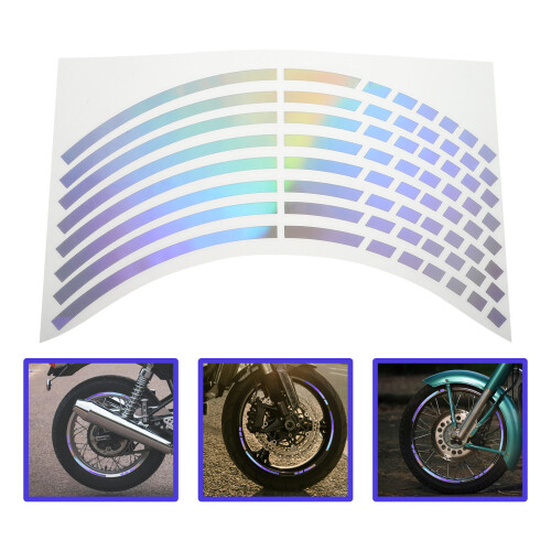 1Sheet Assorted Color Reflective Tire Strips Car Rim Stickers 1