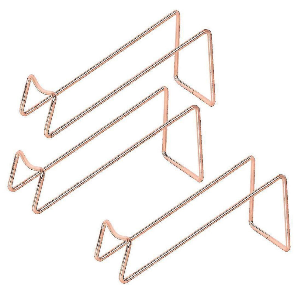 (Rose Gold) Creative Red Wine Rack Simple Stainless Steel Wine Bottle Display Stand for Home Store Beautifully Processed 3pcs-image-OPC-PKSSMJ5-NEW