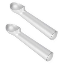 (Silver) Ice Cream Scoop, Non-Stick, Anti-Freeze, Aluminum, One-Piece, Dishwasher Safe