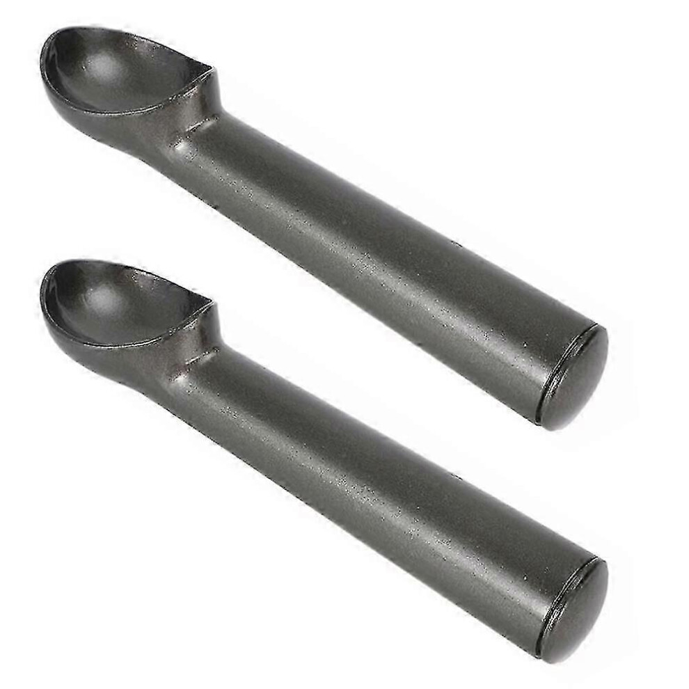 () Ice Scoop, Non-Stick, Anti-Freeze, Aluminum, One-Piece, Dishwasher Safe Black/Cream