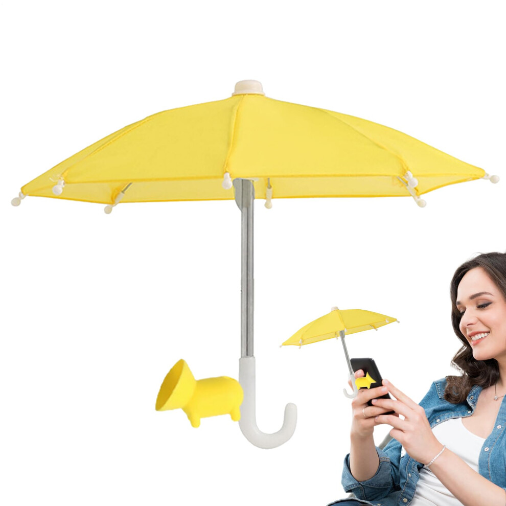 Creative Phone Umbrella Sun Blocker Visor Uv Shade Anti-Glare Shield Compact Suction Cup Adjustable Arm Travel Yellow 9354506006457