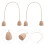 5Pièces Cerceaux Croquet Remplacement Coton Beige Base Bois 10