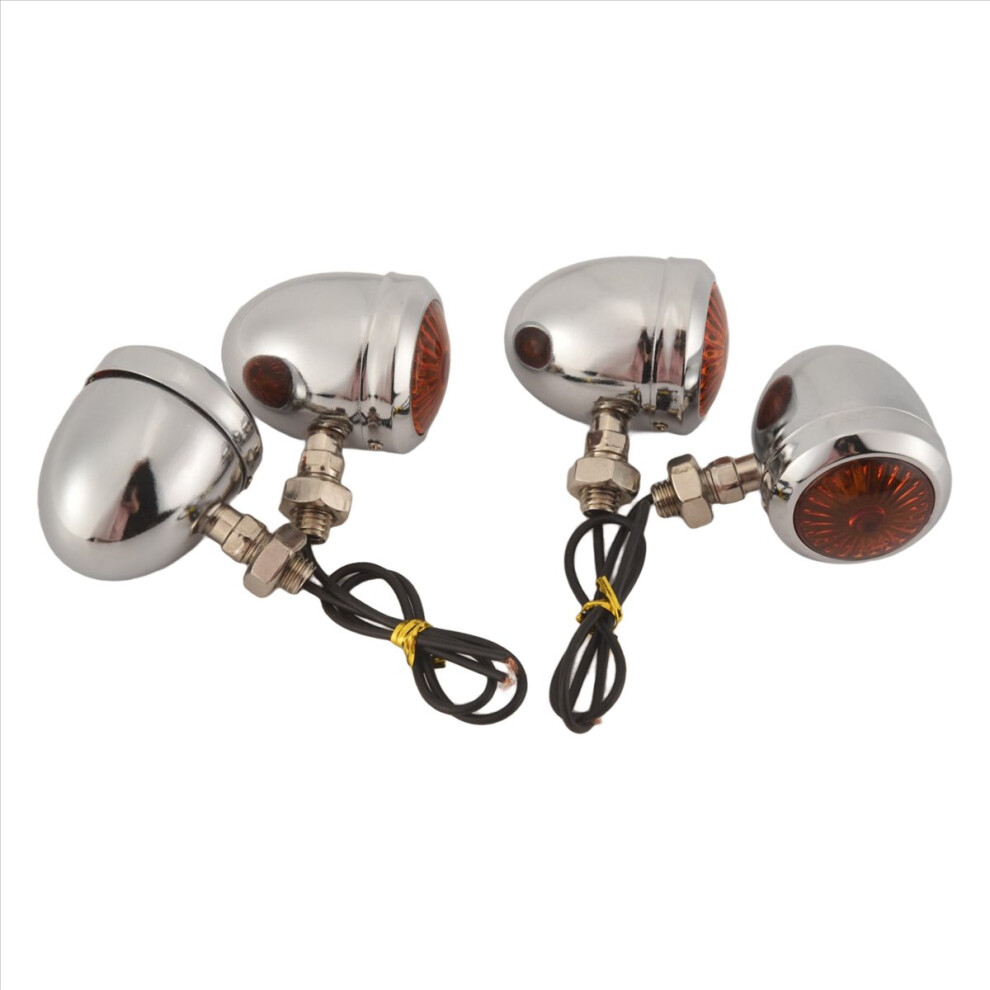 4Pc Chrome Turn Signal Led Motor Lamp Bulb F Light 4851770240839