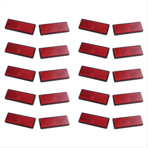 10Pair Rectangle Red Reflectors Universal for Moto 1