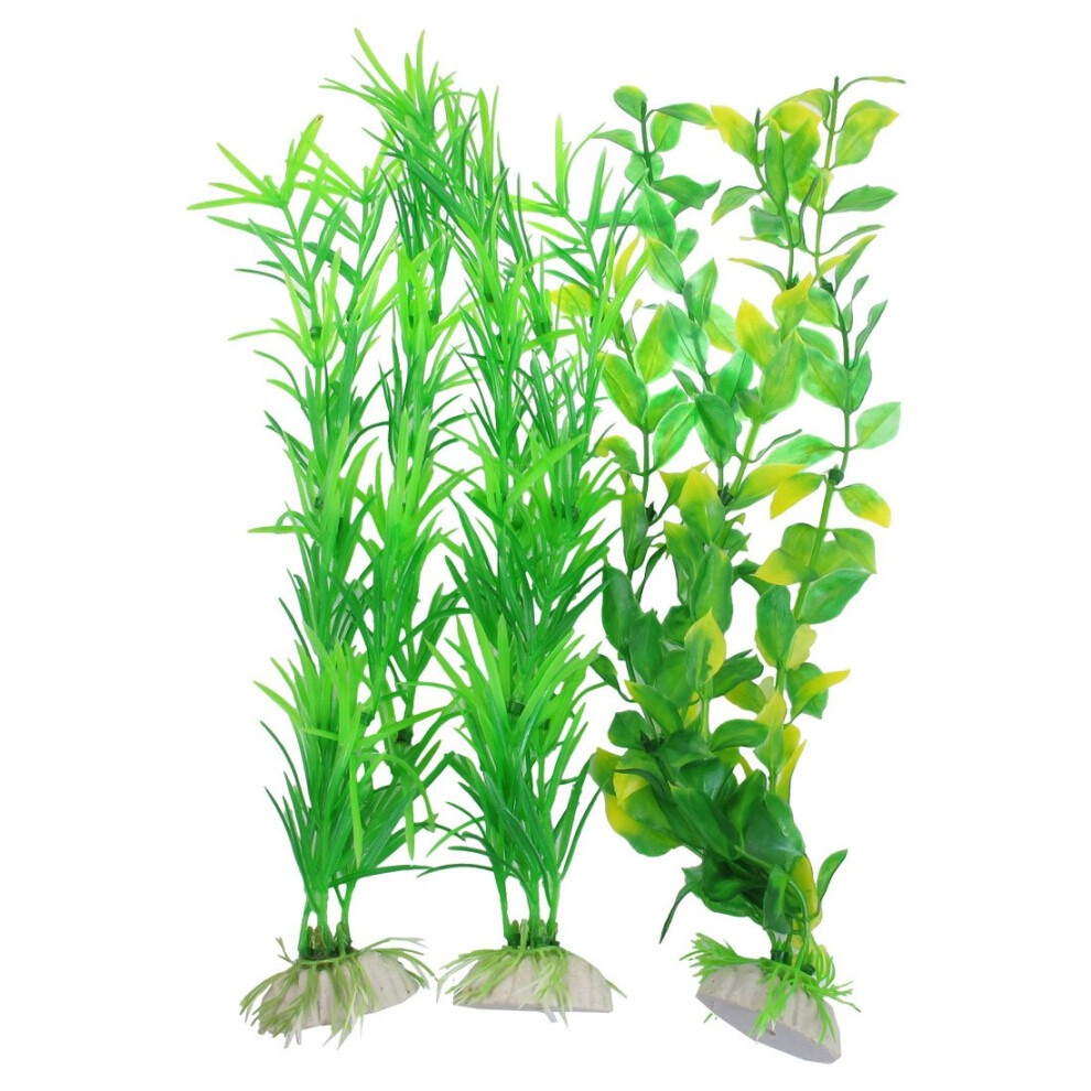3 Pcs Aquarium Fish Tank Yellow Green Plastic Arti-image-OPC-PKST6R7-NEW
