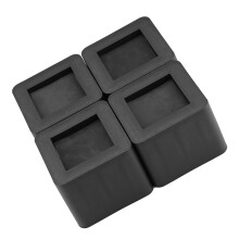 4 Stück schwarze PP-Möbelheber, 10,5 x 10,5 x 8,5 cm, robust und langlebig