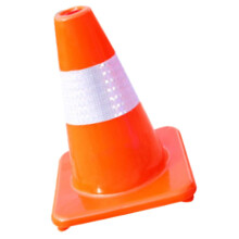 Red Reflective Road Construction Traffic Cone - Plastic Safety Cone, Outdoor Driveway Markers, Parking Supply