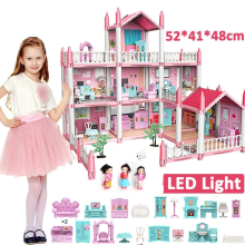 Kids 3-Storey Doll House with Furniture Toy Gift
