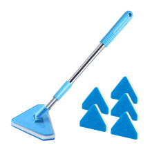 Scrubber for Fish Tank Long-Handle Scraper Sponge, Plastic-Handle Aquarium Cleaning Brush For Ponds And Terrariums