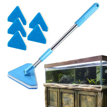 Aquarium Brush Long Handle Fish Tank Scrubber With Extendable Grip Sponge Cleaning Tool For Terrarium Home Cleaning