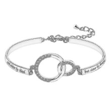 (Silver) Friendship Bracelet Gift For Best Friend Glitter Wrist Jewelry Adjustable Length For Girls High Quality