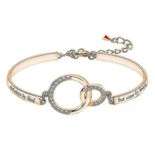 (Rose Gold) Friendship Bracelet Gift For Best Friend Glitter Wrist Jewelry Adjustable Length For Girls High Quality