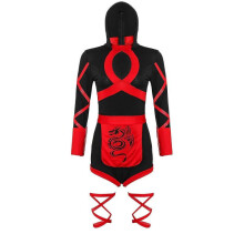 (L) Womens Cosplay Costume Ninja Jumpsuit Warrior Clothing Lady Fancy Dress Gifts