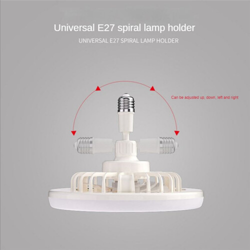 Ceiling Fan with Remote Control and Light 30W LED Lamp Fan  Silent Ceiling Fan E27 Converter Base Grey