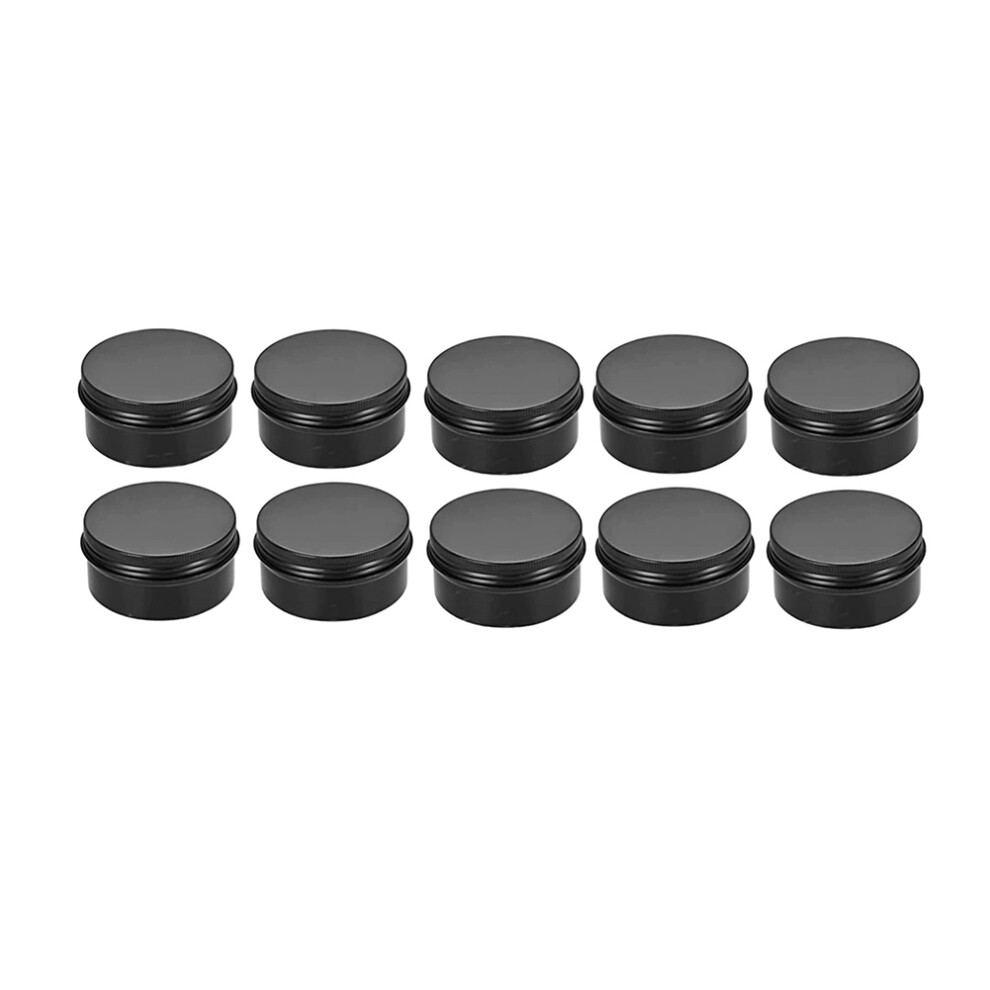 10Packs Empty Jars 80Ml Round Aluminum Tin C Black 4852660683613