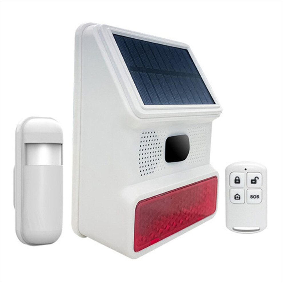 Wireless Solar Strobe Alarm Light Sound Flash Outd 4852660685013