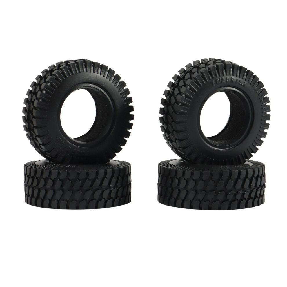 4Pcs 75Mm 1.55Inch Tires Tyre For Rc Crawler Car A Black 4852660695630