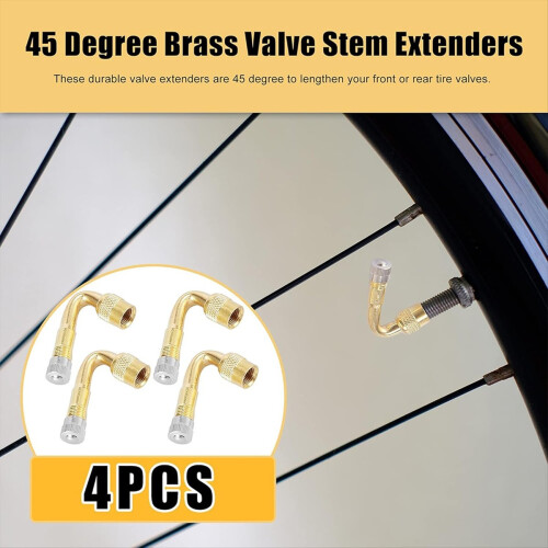 4 Pcs 45-Degree Tire Valve Stem Extension Adapters 2