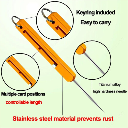 5pcs Portable Titanium Toothpicks,Retractable Toot 2