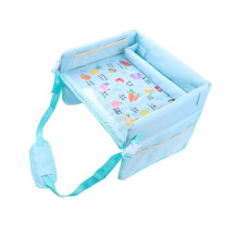 Kids Car Seat Tray Durable Lap Tray For Car Seat And Stroller Road Trip Plane Train With Food Pockets Colorful Fruits