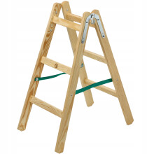 KADAX Malerleiter aus Holz, ausziehbar, 2x3 Sprossen, beidseitig, 150kg