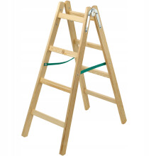 KADAX Malerleiter aus Holz, ausziehbar, 2x4 Sprossen, beidseitig, 150kg