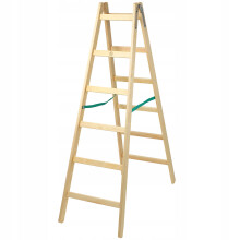 KADAX Malerleiter aus Holz 2x6 ausziehbar, doppelseitig, 150 kg, polnisches Produkt