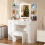 Modern Vanity Set with Stool & LED Light Mirror UK 1