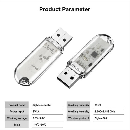2Pcs Zigbee 3.0 Signal Repeater USB Extender for T 2