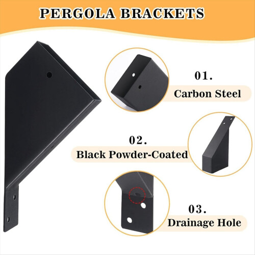 4Pcs Pergola Brackets,45-Degree Angle Bracket,for 2