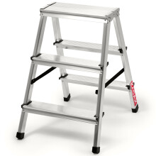 KADAX Aluminiumleiter, klappbar, 3-stufig, für Zuhause, Plattform, 125 kg, polnisches Produkt