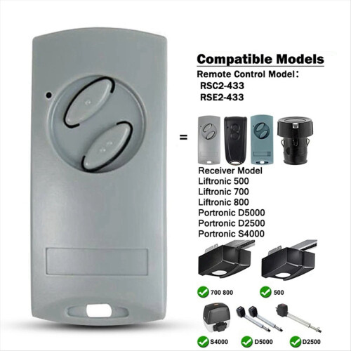 Garage Türöffner für RSC2 RSE2 433 MHz Remote Con 2