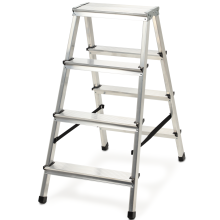 KADAX Aluminiumleiter, klappbar, 4-stufig, für Zuhause, stark, 125 kg, polnisches Produkt